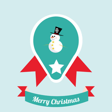 Christmas Illustration over color backgroundのイラスト素材