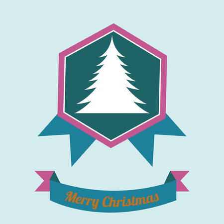 Christmas Illustration over color backgroundのイラスト素材