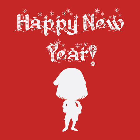 Happy New year illustration over color backgroundのイラスト素材