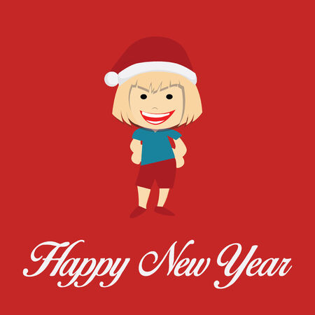 Happy New year illustration over color backgroundのイラスト素材