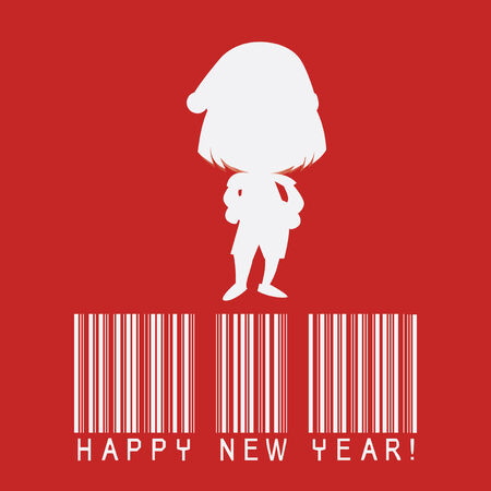 Happy New year illustration over color backgroundのイラスト素材