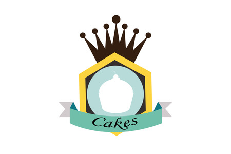bakery illustration over stamp backgroundのイラスト素材