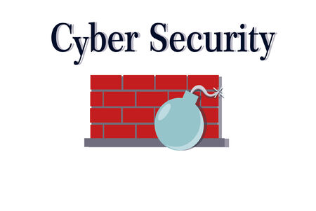 cyber security illustration over white color backgroundのイラスト素材