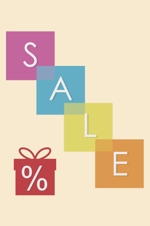 sales illustration over color backgroundのイラスト素材