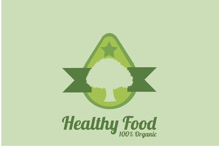 healthy food illustration over green color backgroundのイラスト素材