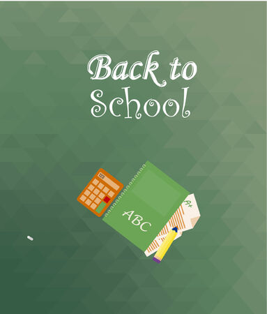 back to school illustration over color backgroundのイラスト素材