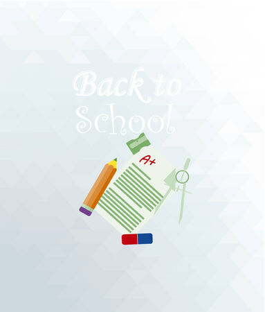 back to school illustration over color backgroundのイラスト素材