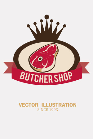 stamp to meat with a crown illustration over white color backgroundのイラスト素材