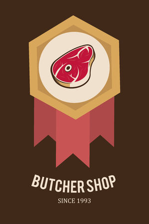 meat stamp illustration over brown color backgroundのイラスト素材