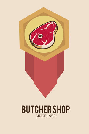 meat stamp illustration over color backgroundのイラスト素材