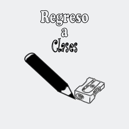 school supplies, pen and sharpener  over white  color  backgroundのイラスト素材