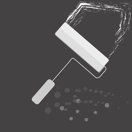 white roller over black color backgroundのイラスト素材