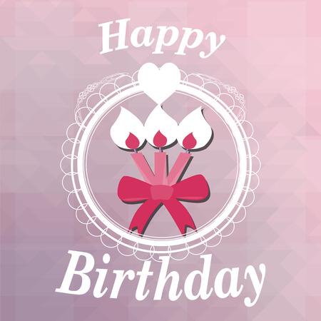 Happy birthday, candles  illustration over color backgroundのイラスト素材