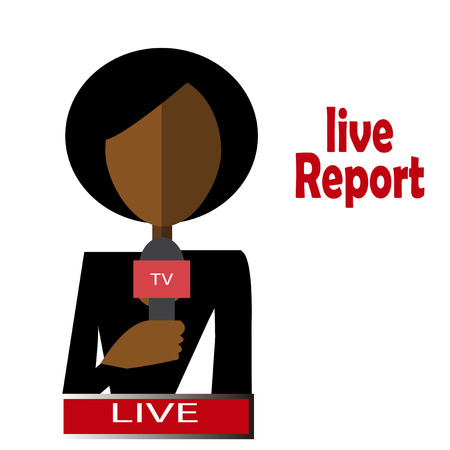 afro woman journalist live and directのイラスト素材