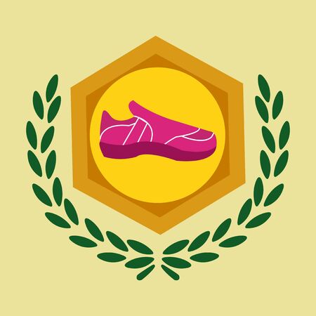 tennis shoes over hexagonのイラスト素材