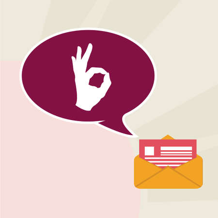 mail illustration over color backgroundのイラスト素材