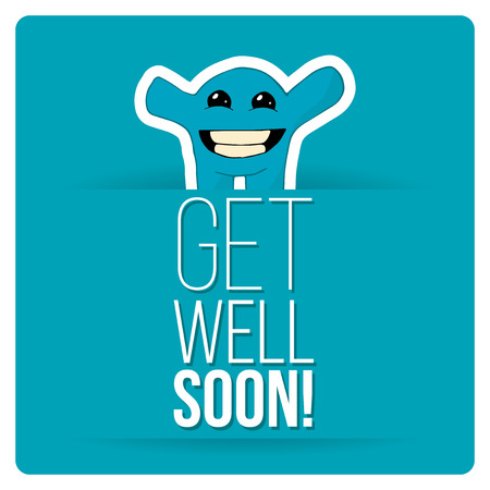 get well soon over color backgroundのイラスト素材