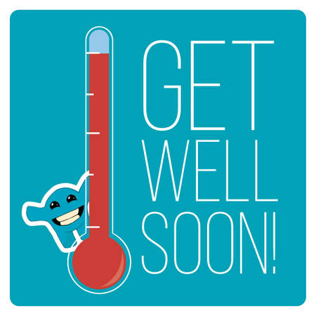 get well soon over color backgroundのイラスト素材