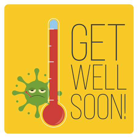get well soon over color backgroundのイラスト素材