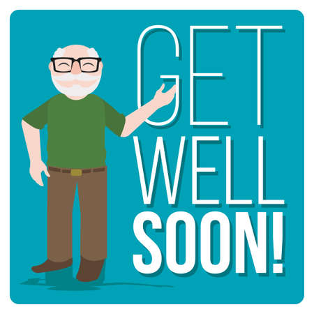 get well soon over color backgroundのイラスト素材