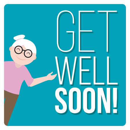 get well soon over color backgroundのイラスト素材