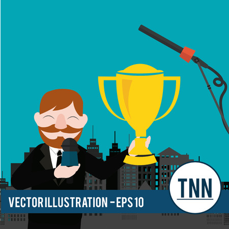 news illustration over color backgroundのイラスト素材