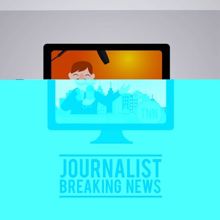 news illustration over color backgroundのイラスト素材