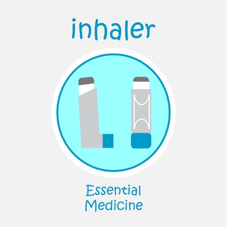 inhaler illustration over color backgroundのイラスト素材