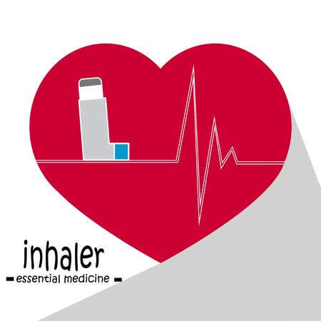 inhaler illustration over color backgroundのイラスト素材
