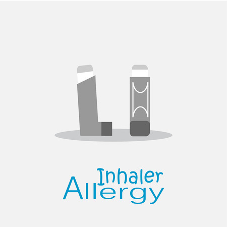 inhaler illustration over color backgroundのイラスト素材