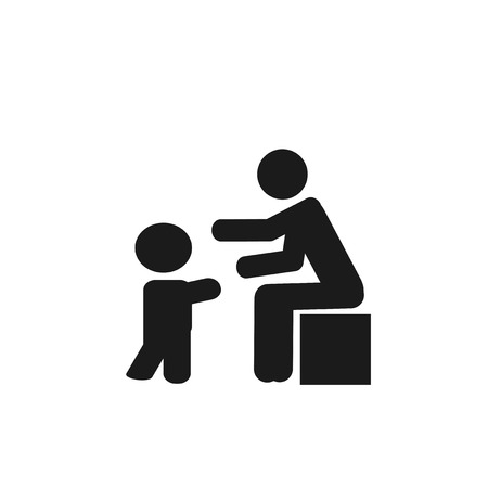 parents and children over white color backgroundのイラスト素材