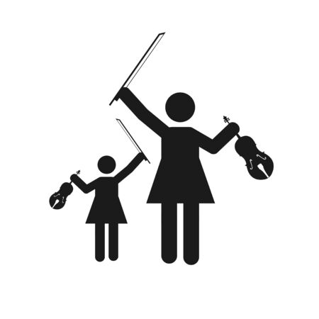 parents and children over white color backgroundのイラスト素材