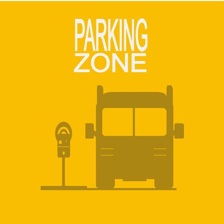 parking zone illustration  over yellow color backgroundのイラスト素材