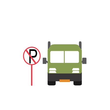 parking prohibited illustration over white color backgroundのイラスト素材