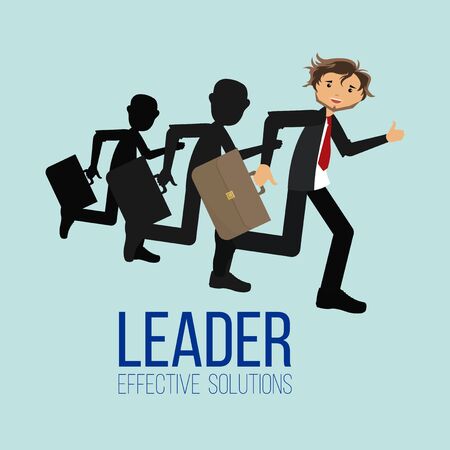 Leader illustration over blue color backgroundのイラスト素材