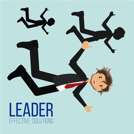 Leader illustration over blue color backgroundのイラスト素材
