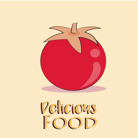 Delicious Food Illustration Over Color Backgroundのイラスト素材