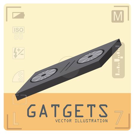 gadget illustration over color backgroundのイラスト素材