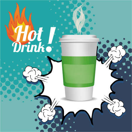 Hot Drink Winter over texture color backgroundのイラスト素材