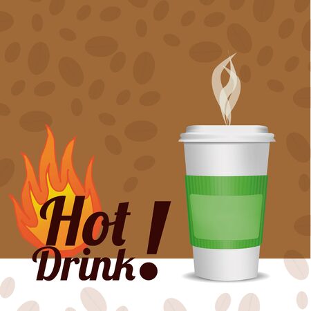 Hot Drink Winter over texture color backgroundのイラスト素材