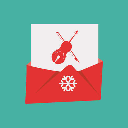 Christmas Mail, over green color backgroundのイラスト素材