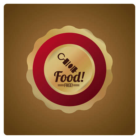 free objects or products illustration over golden color backgroundのイラスト素材