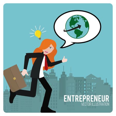 Entrepreneur illustration over color backgroundのイラスト素材