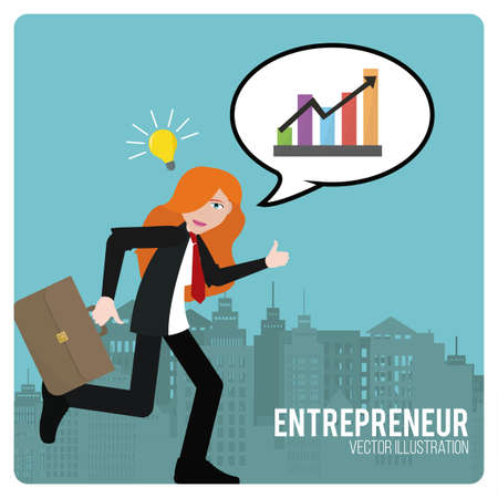 Entrepreneur illustration over color backgroundのイラスト素材