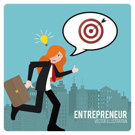 Entrepreneur illustration over color backgroundのイラスト素材