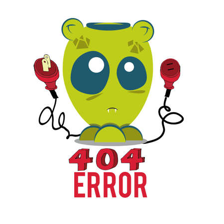 404 error illustration over white color backgroundのイラスト素材