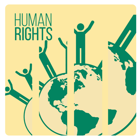 Human Rights Design over yellow color backgroundのイラスト素材