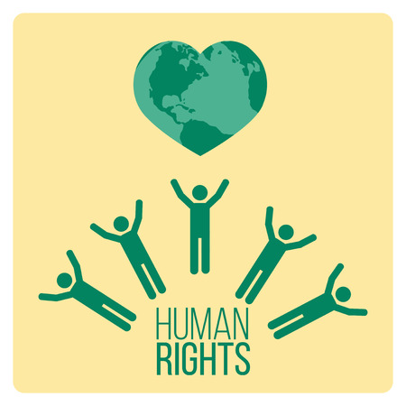 Human Rights Design over yellow color backgroundのイラスト素材