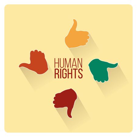 Human Rights Design over yellow color backgroundのイラスト素材