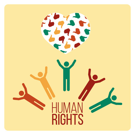 Human Rights Design over yellow color backgroundのイラスト素材
